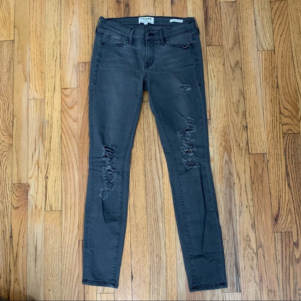 FRAME le skinny de jeanne grays inn jeans - Picture 2 of 6